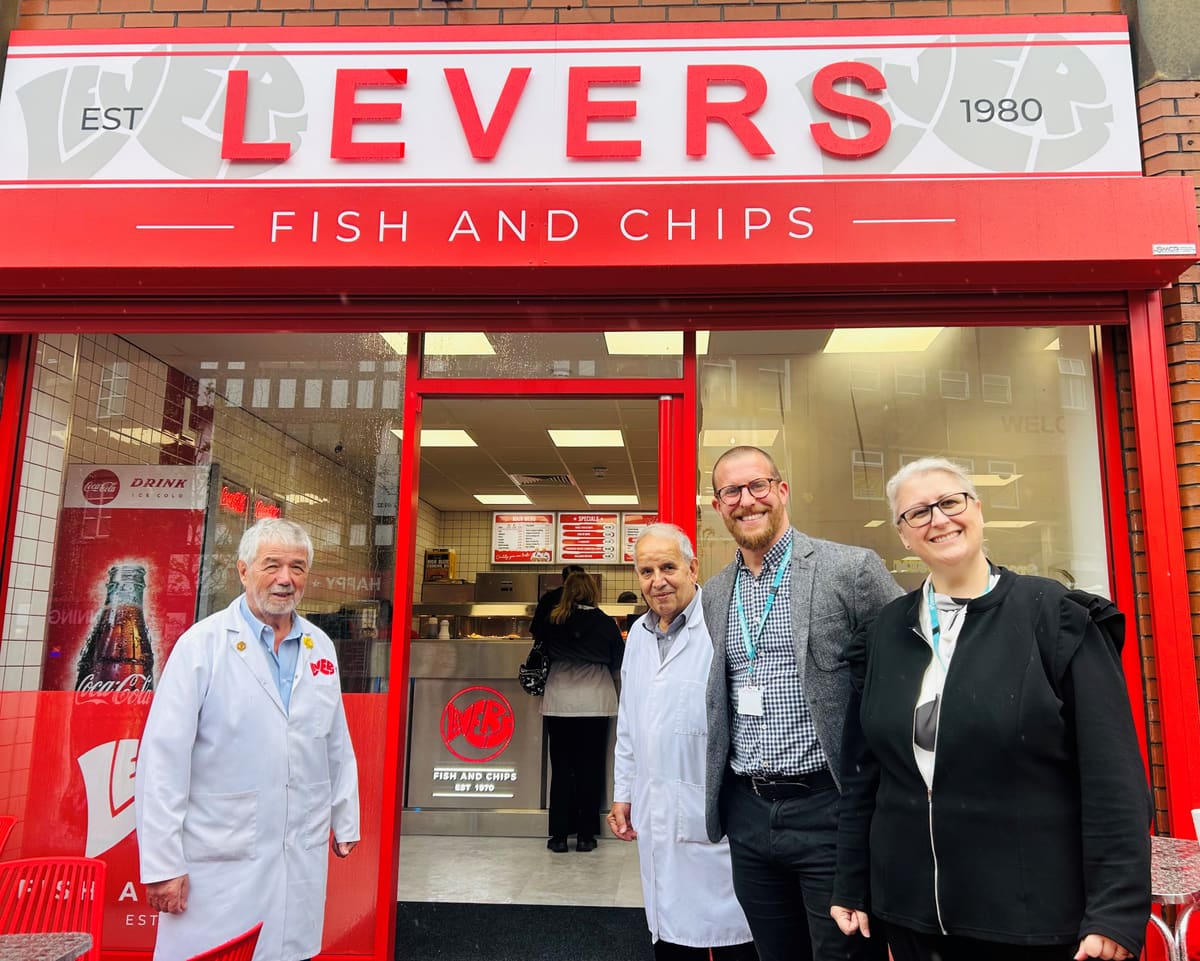 Historic chippy Levers makes a splash in new home as Spindles welcomes wave of new investment — Oldham news photo (Oldham Council)
