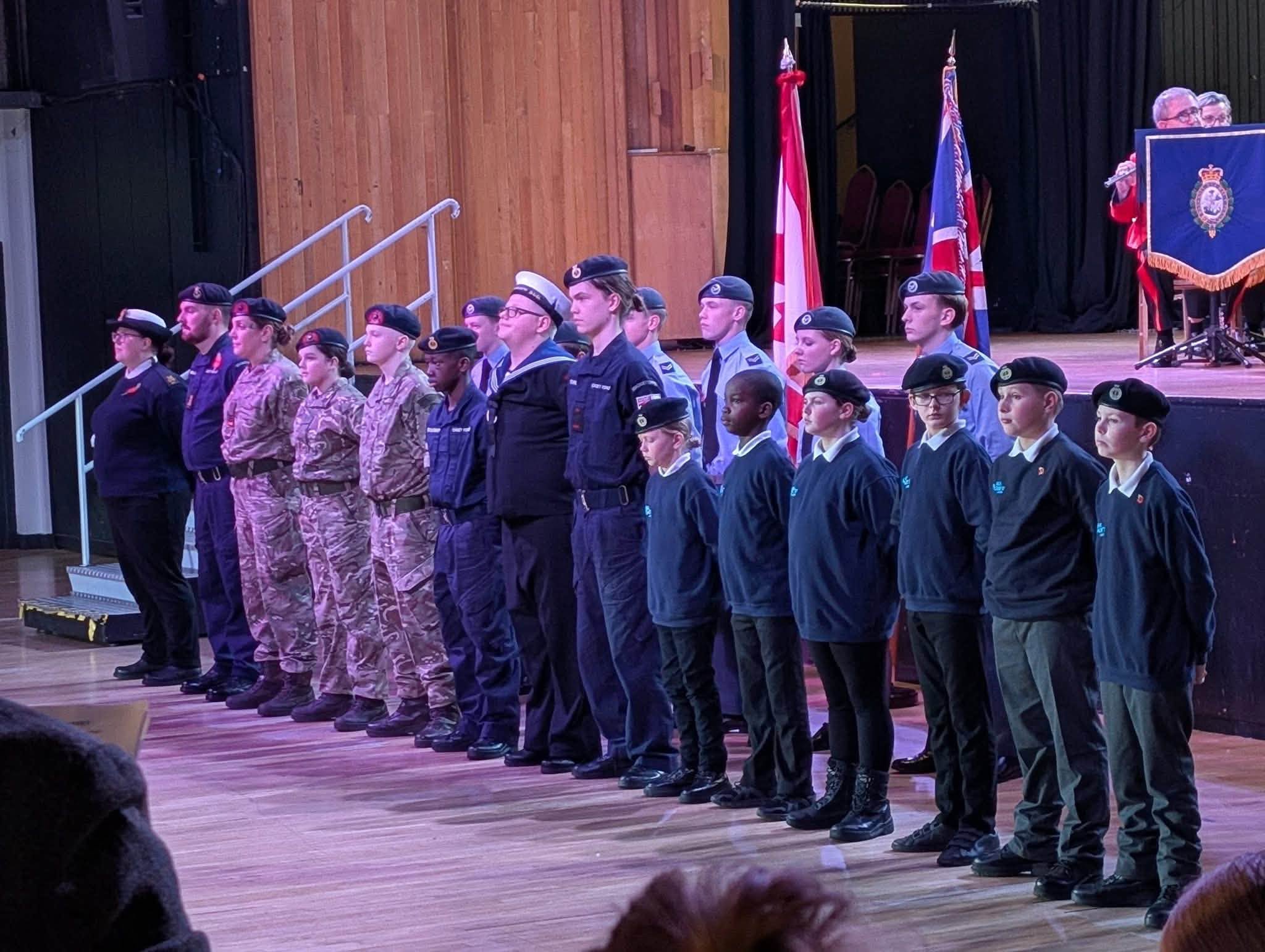 Oldham Sea Cadets and Royal Marines Cadets attending a formal parade